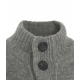 Cardigan lavorato a maglia in misto alpaca con collo alto grigio