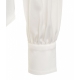 Camicetta in seta con collo a fiocco bianco