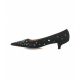 Decollete in camoscio con strass nero