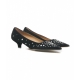 Decollete in camoscio con strass nero