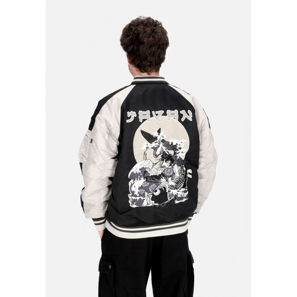 giubbotto bomber uomo japan warrior souvenir jacket BLACK