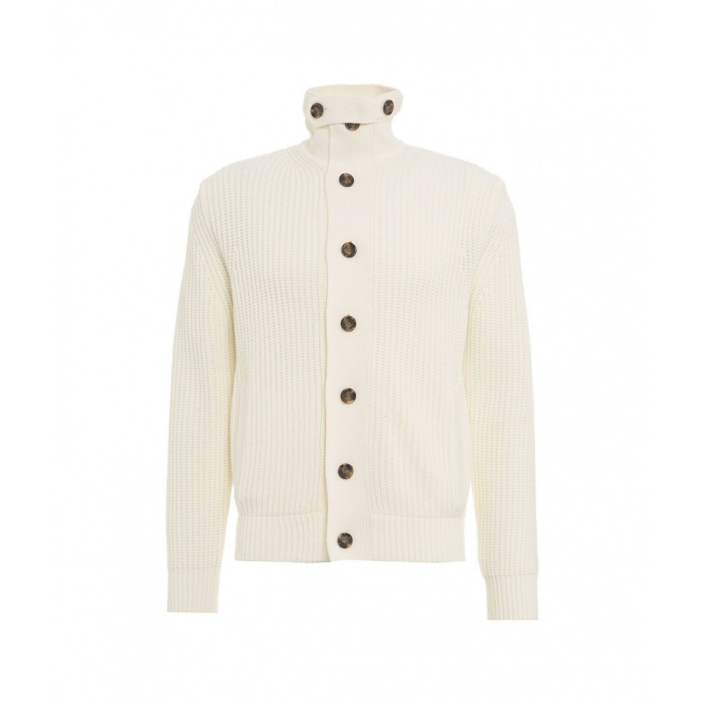 Cardigan in maglia di misto lana bianco