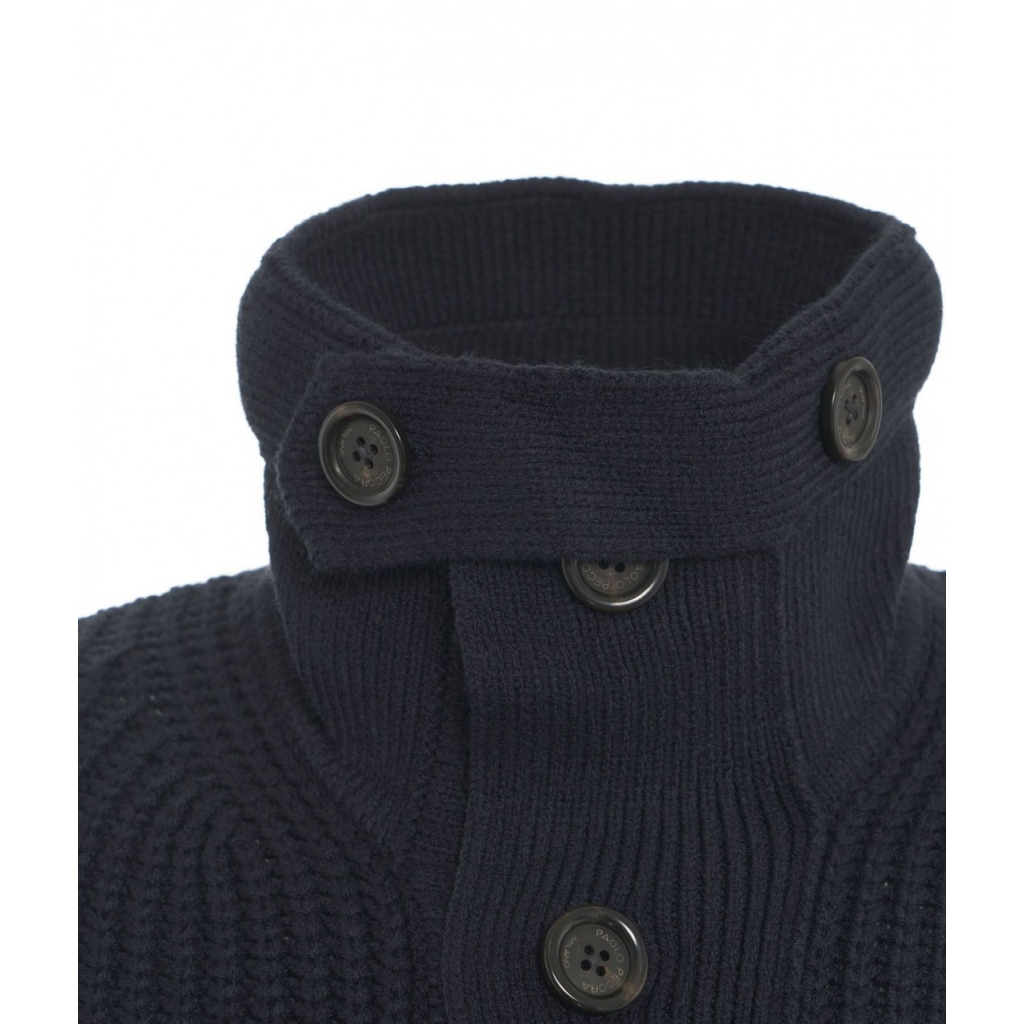 Cardigan in maglia di misto lana blu scuro