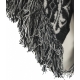 Mantella con frange in jacquard nero
