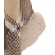 Poncho check con pelliccia sintetica marrone chiaro