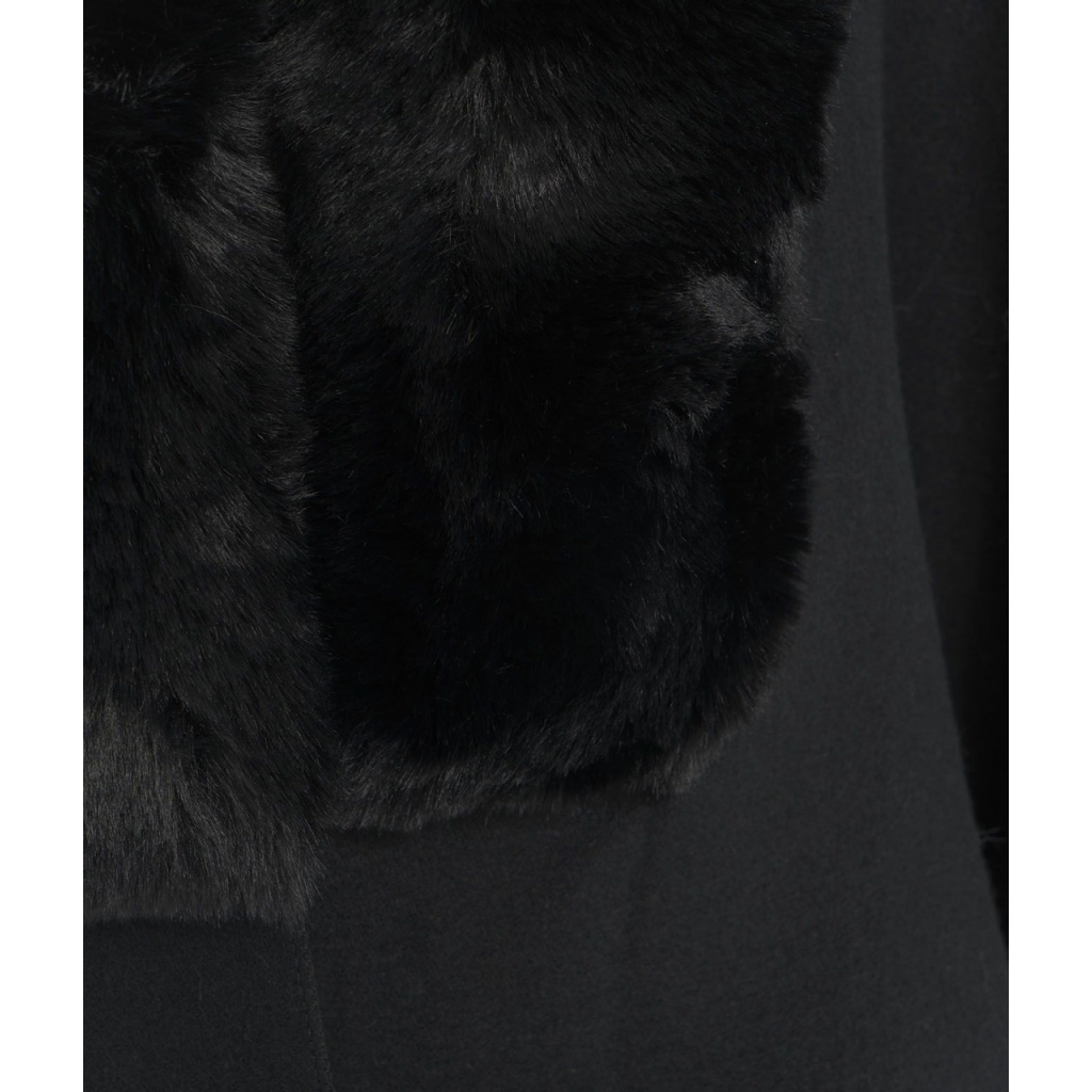 Stola con pelliccia sintetica nero