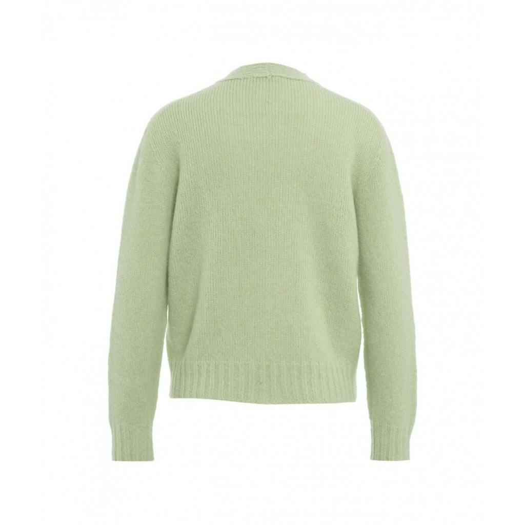 Cardigan in maglia in misto alpaca verde chiaro