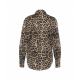 Camicia con stampa animalier marrone