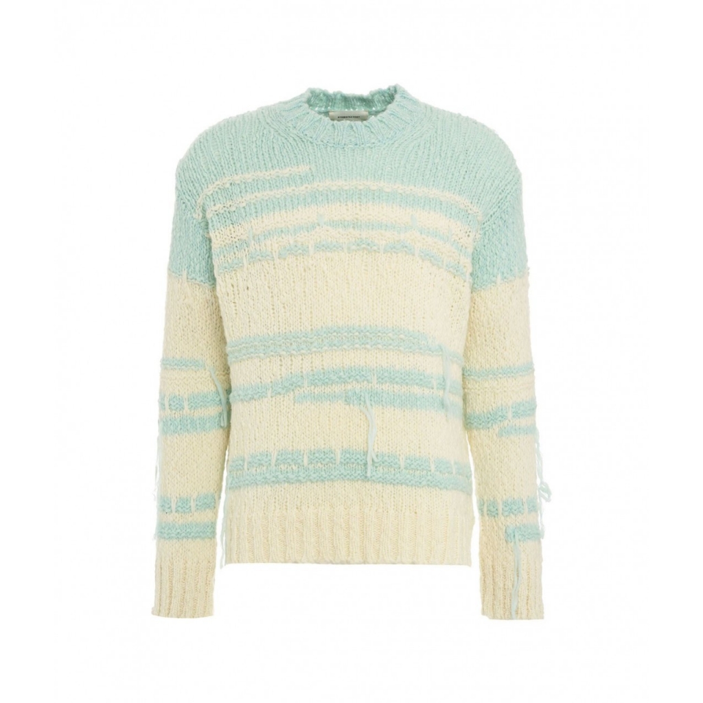 Maglione in maglia con dettaglio frangia turchese