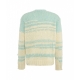 Maglione in maglia con dettaglio frangia turchese