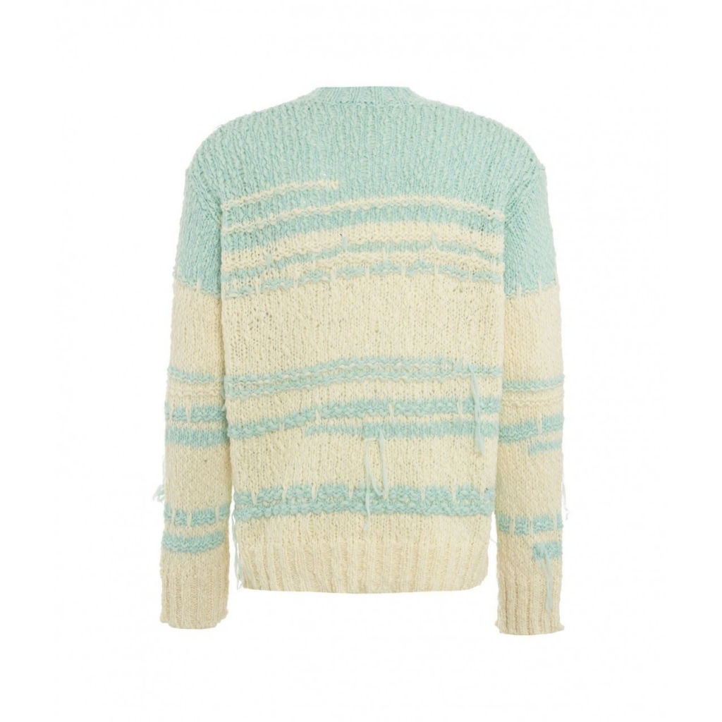 Maglione in maglia con dettaglio frangia turchese