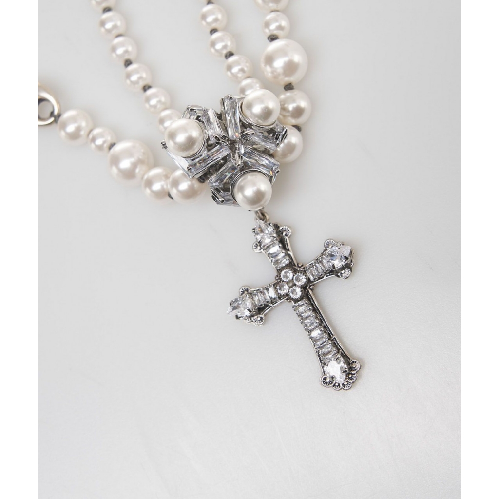 Girocollo con perle e ciondolo argento