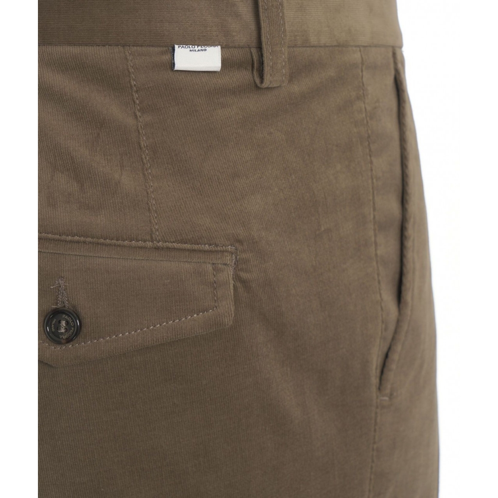 Pantaloni di velluto a coste sottili oliva
