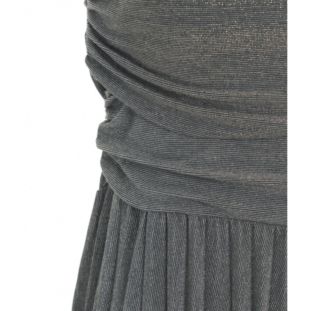 Tuta con glitter e drappeggi argento