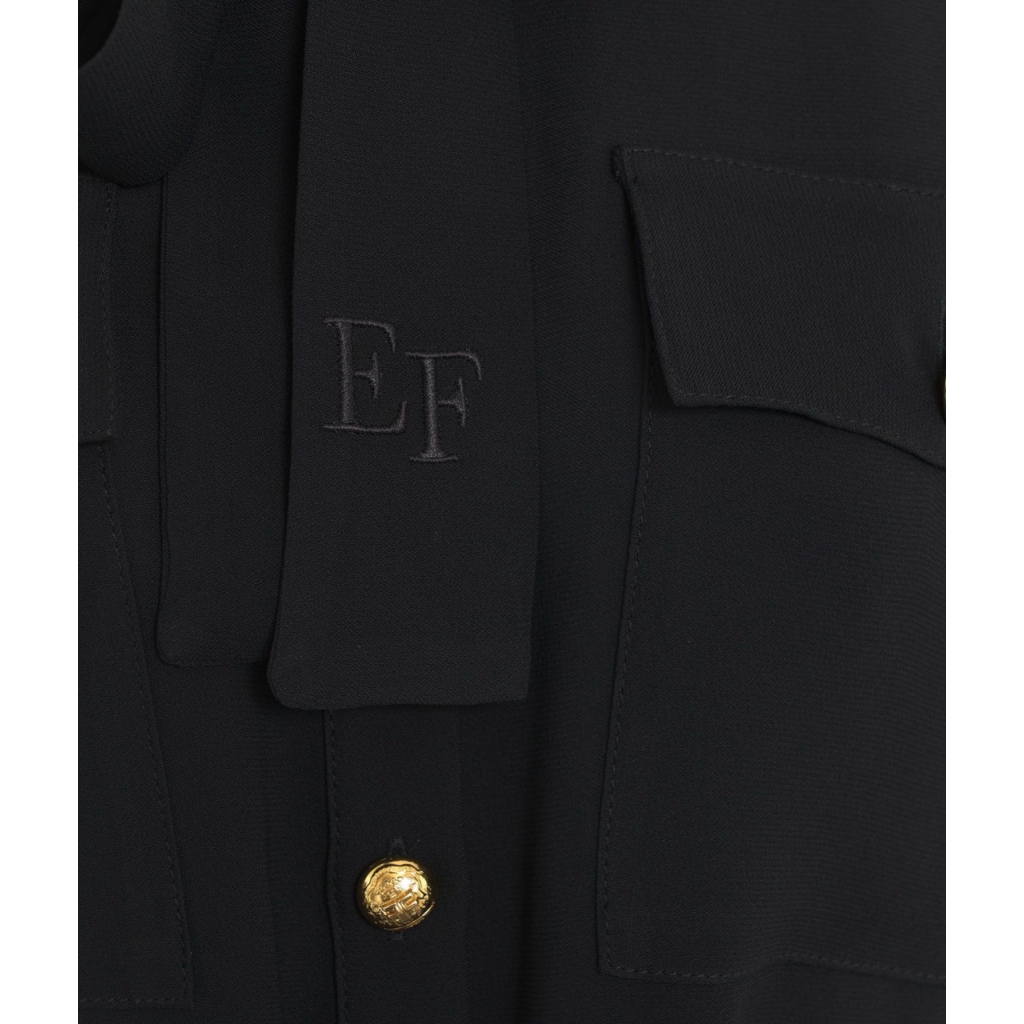 Tuta in crpe stretch nero