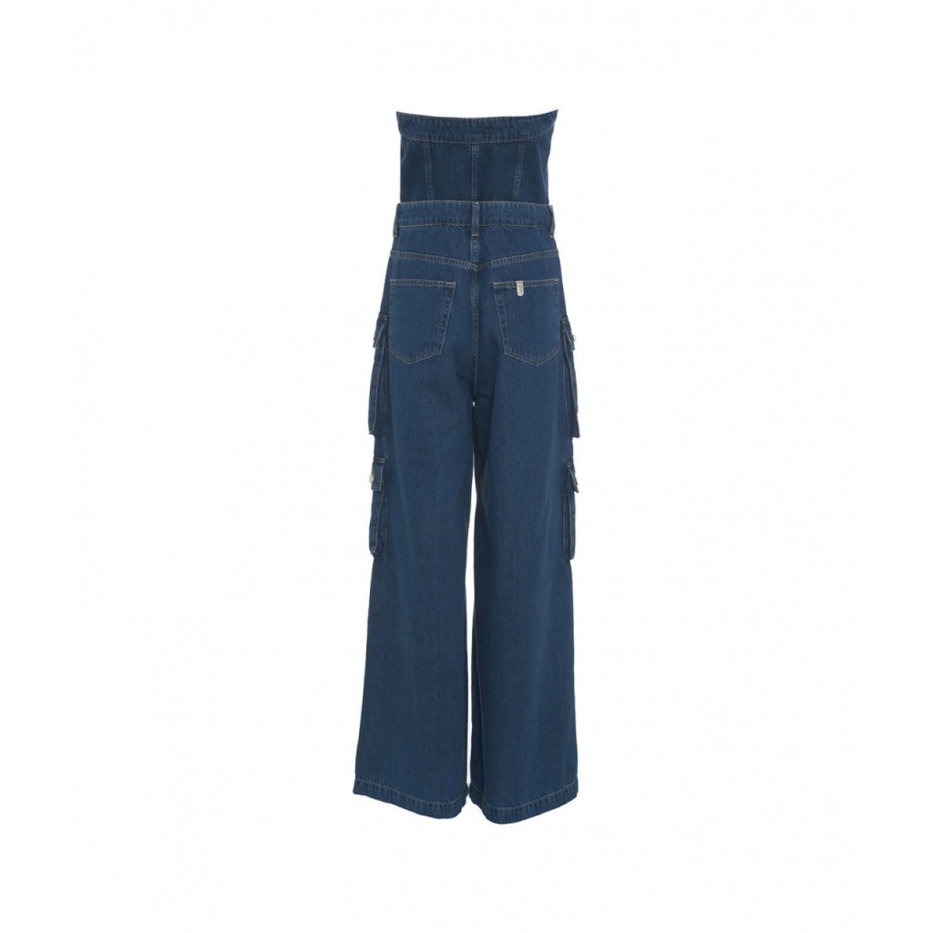 Tuta in denim blu