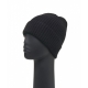 Berretto a maglia in cashmere nero