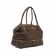 Borsa a mano con motivo intrecciato marrone