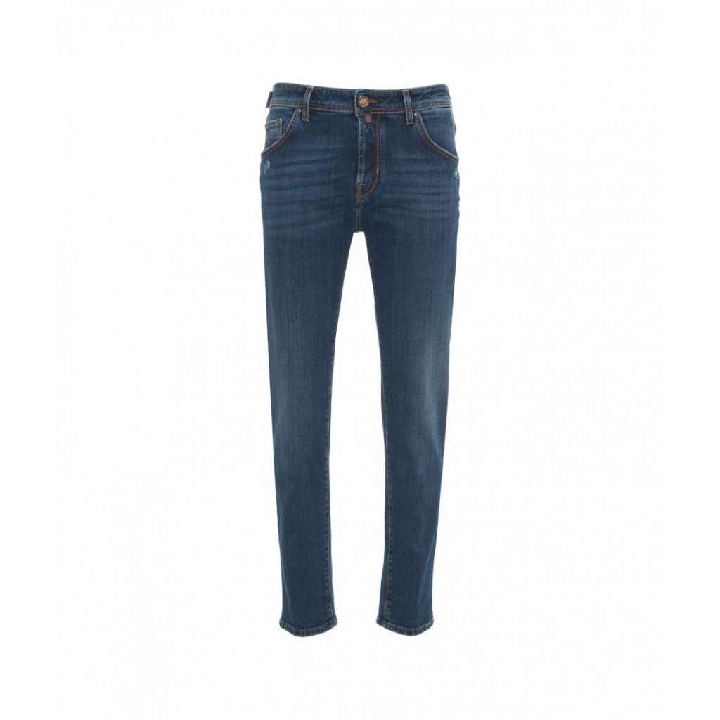 Jeans slim cropped carrot Scott blu
