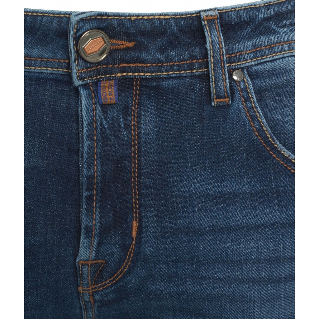 Jeans slim cropped carrot Scott blu