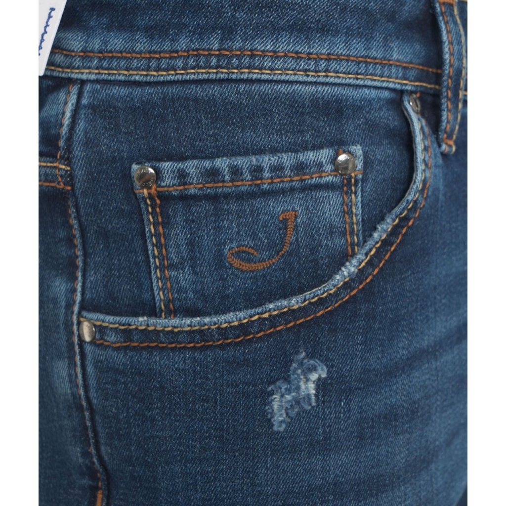 Jeans slim cropped carrot Scott blu