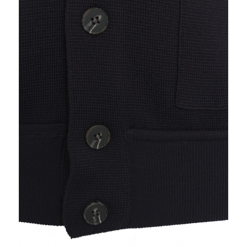 Cardigan con collo alto blu scuro