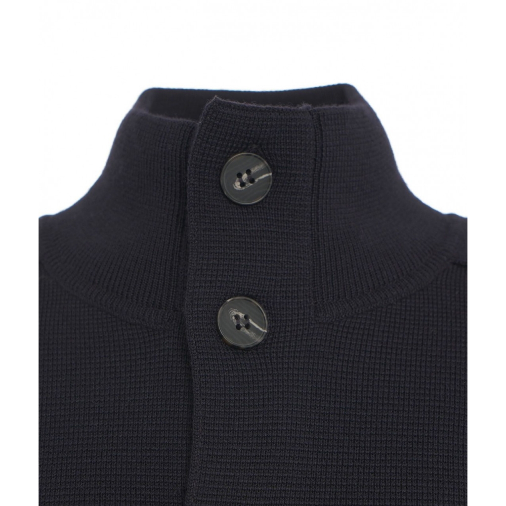 Cardigan con collo alto blu scuro