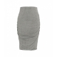 Gonna jersey con strass grigio