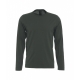 Maglia a maniche lunghe in cotone verde scuro