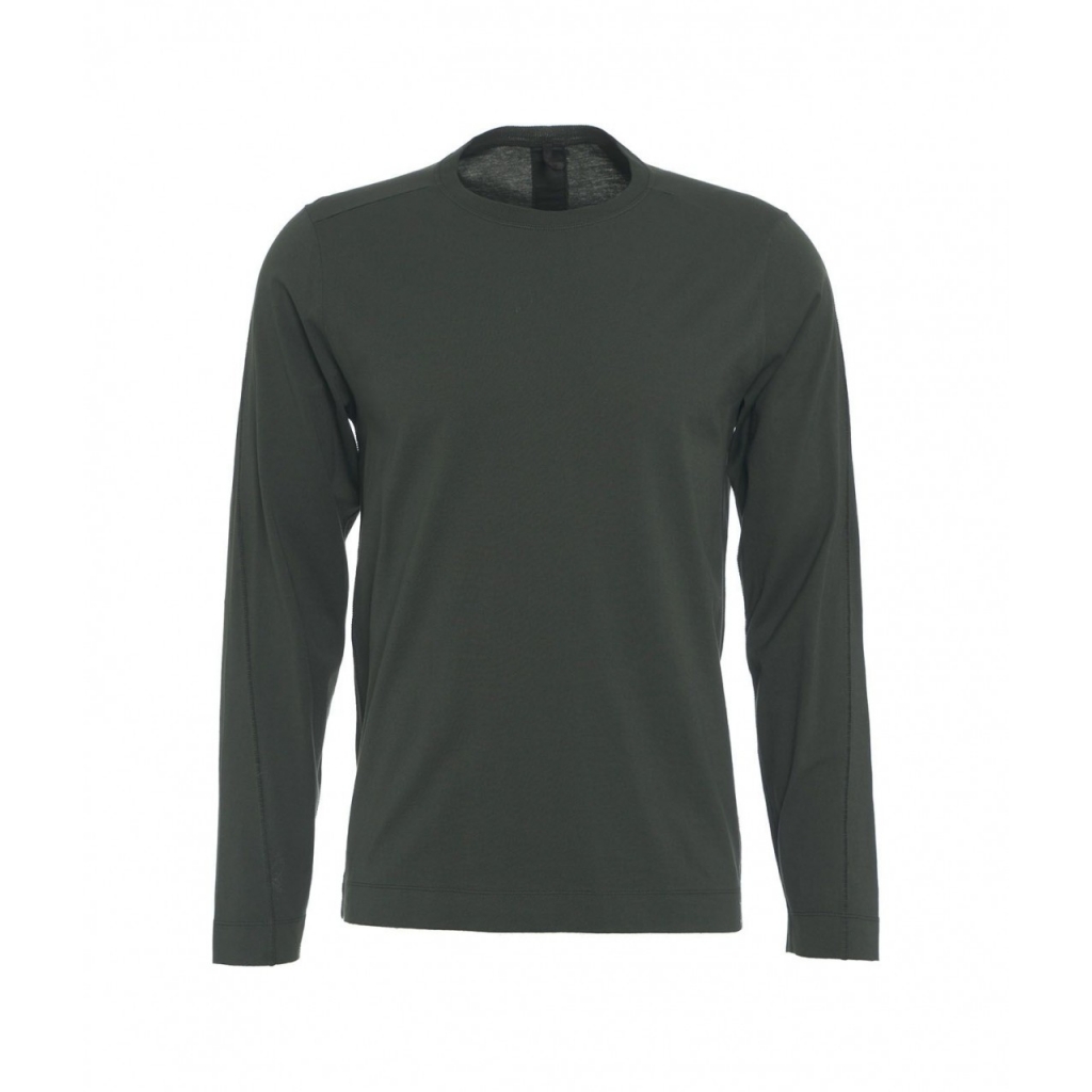 Maglia a maniche lunghe in cotone verde scuro