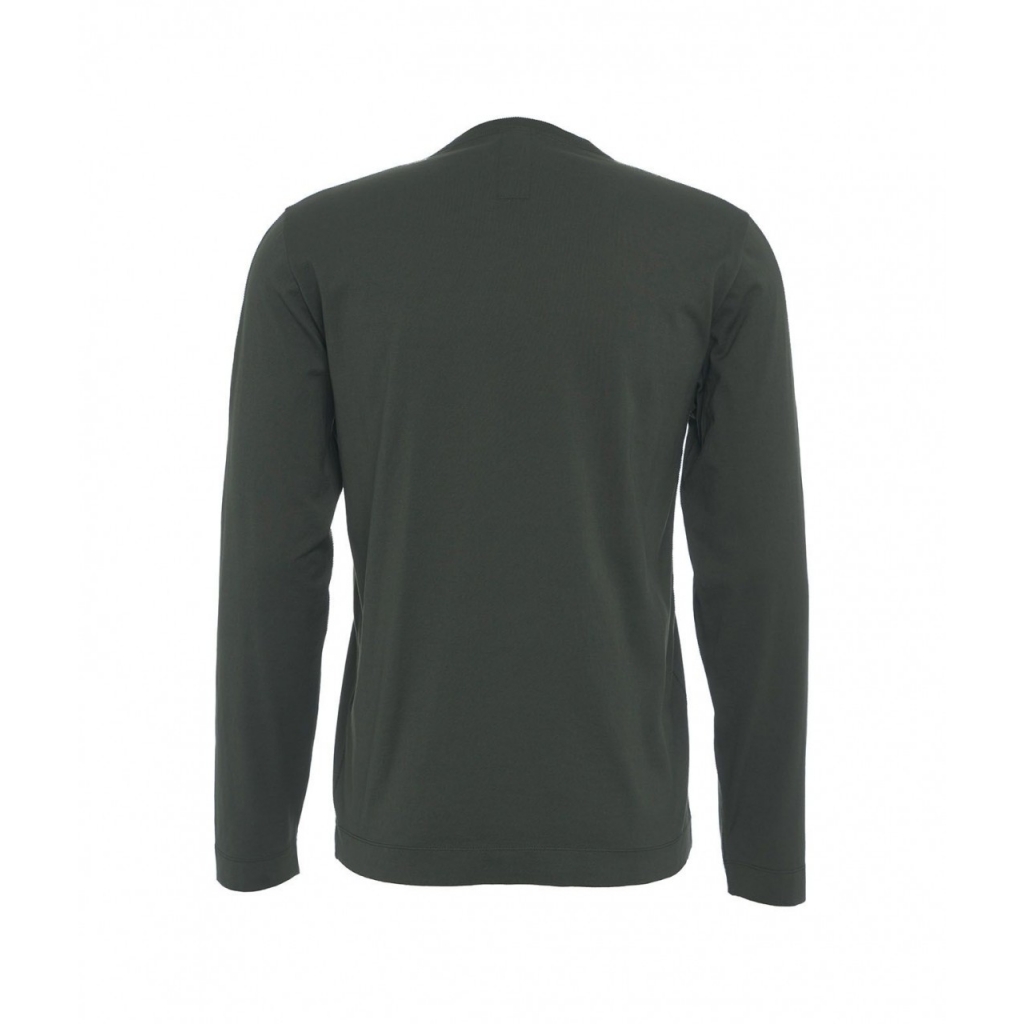 Maglia a maniche lunghe in cotone verde scuro