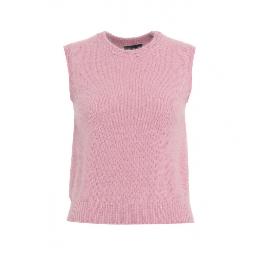 Gilet in misto angora rosa antico