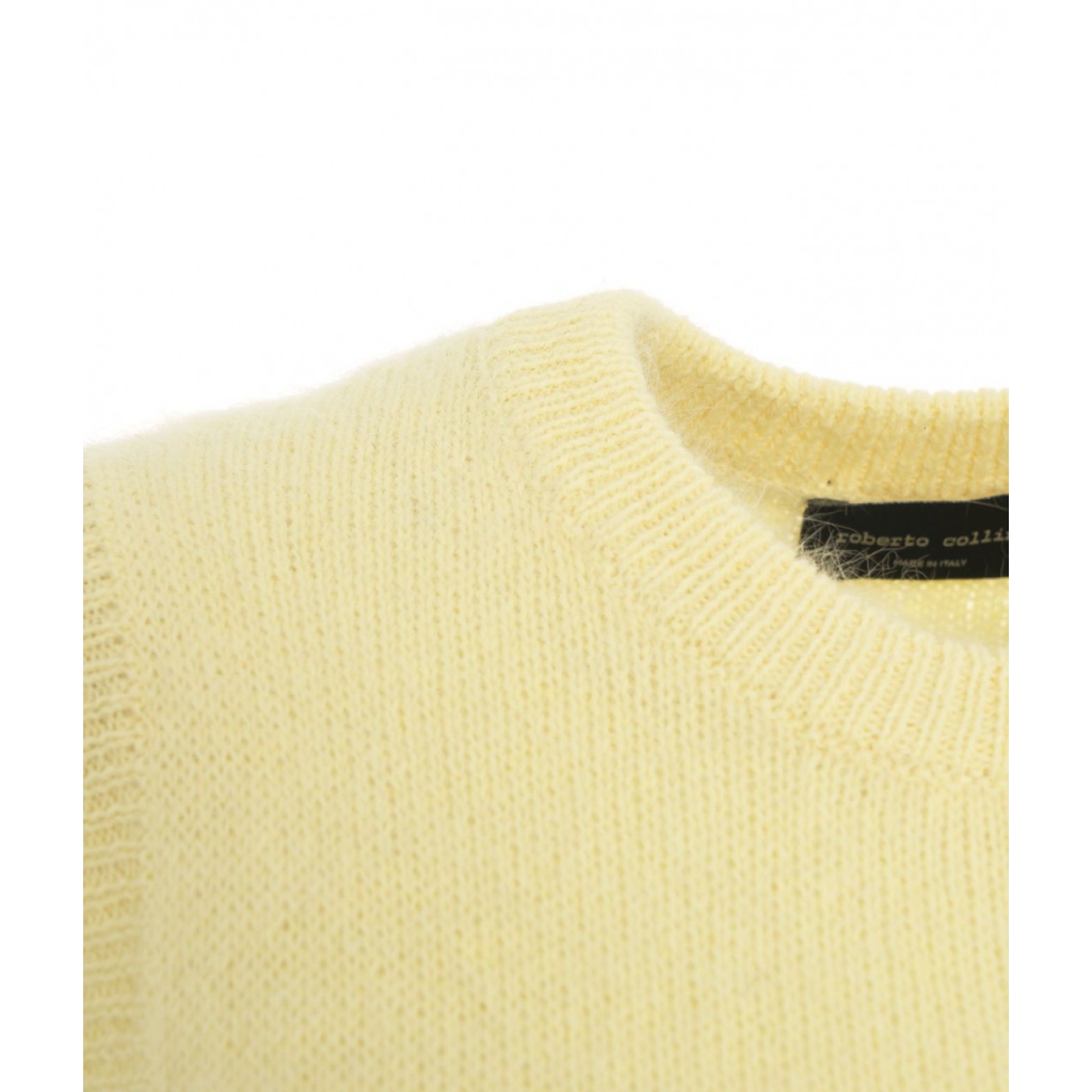 Gilet in misto angora giallo