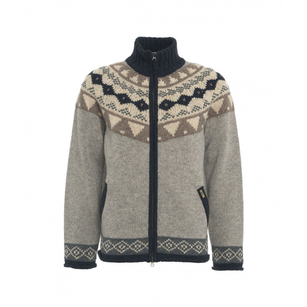 Cardigan con motivo norvegese Luwall grigio