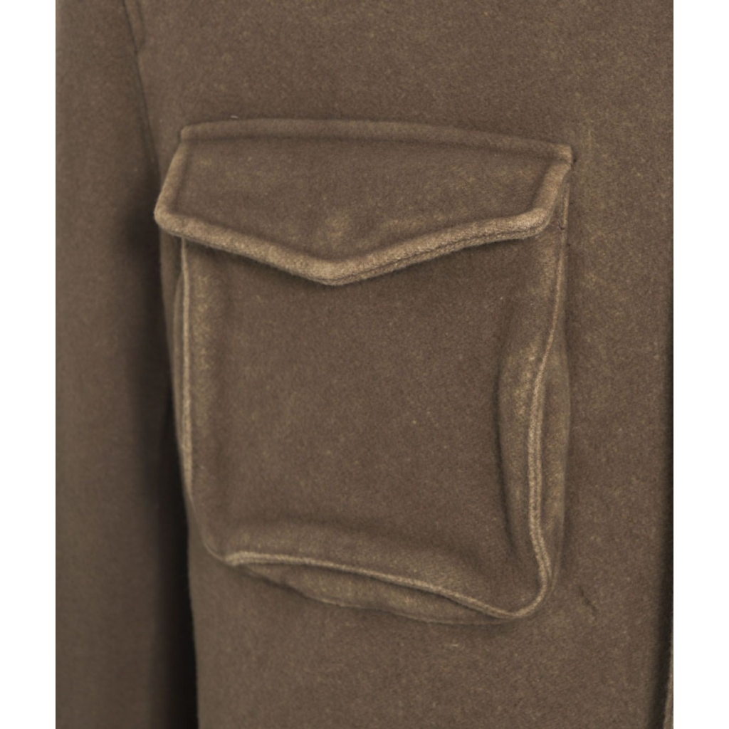 Giacca in lana con tasche applicate marrone