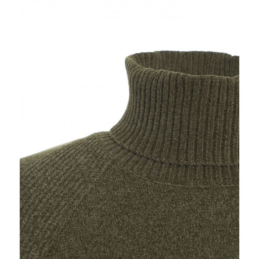 Maglione dolcevita in velluto verde