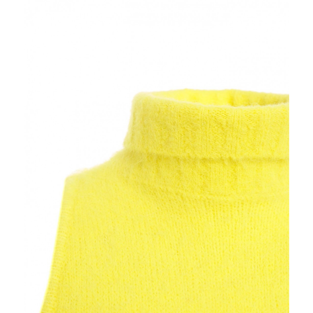 Top in maglia con dolcevita giallo