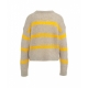 Pullover in maglia a righe Bymi beige