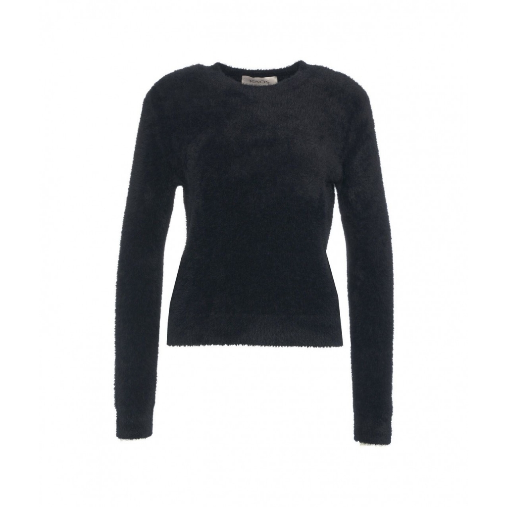 Pullover in maglia pelosa nero