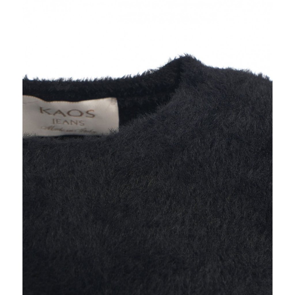 Kaos Pullover in maglia pelosa nero Unisex Bowdoo