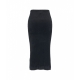 Gonna a tubo in maglia pelosa nero