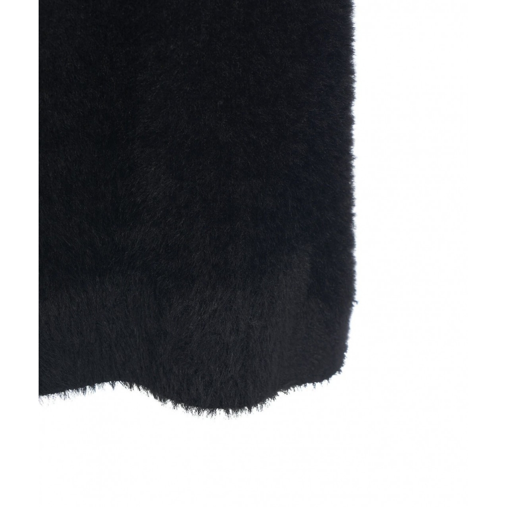 Gonna a tubo in maglia pelosa nero