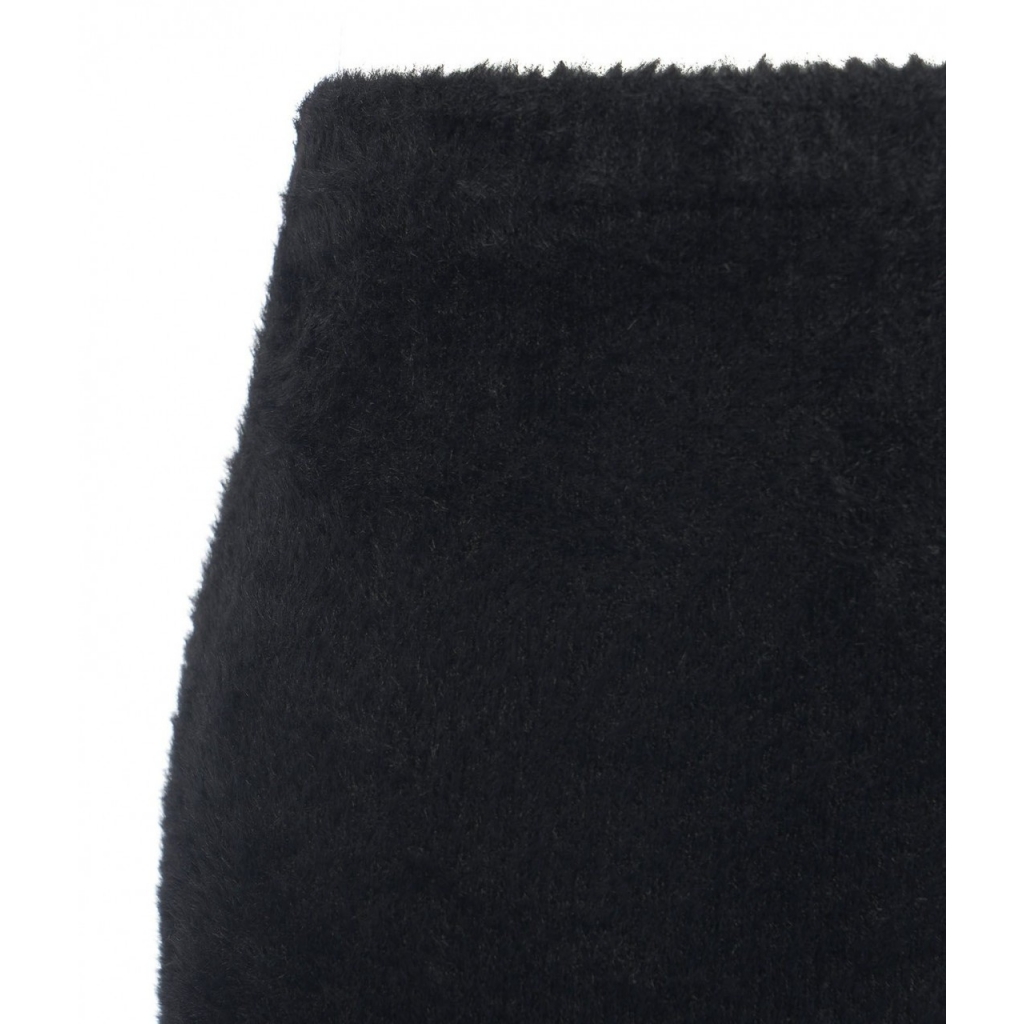 Gonna a tubo in maglia pelosa nero