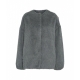 Giacca di pelliccia in misto alpaca suri grigio
