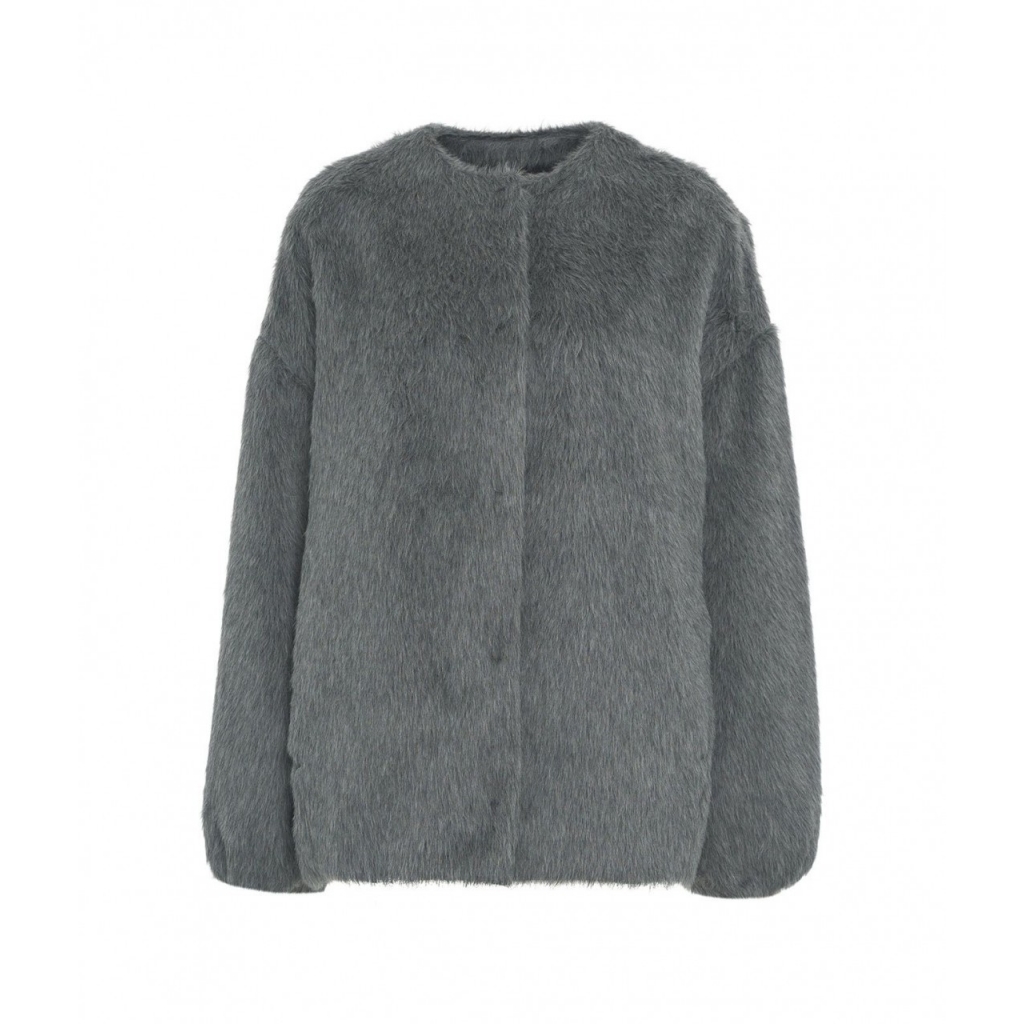 Giacca di pelliccia in misto alpaca suri grigio