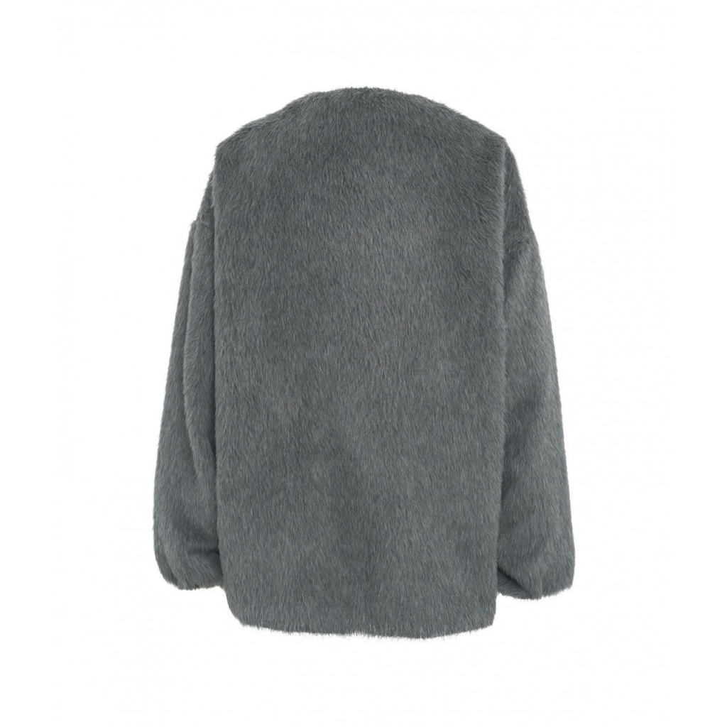 Giacca di pelliccia in misto alpaca suri grigio