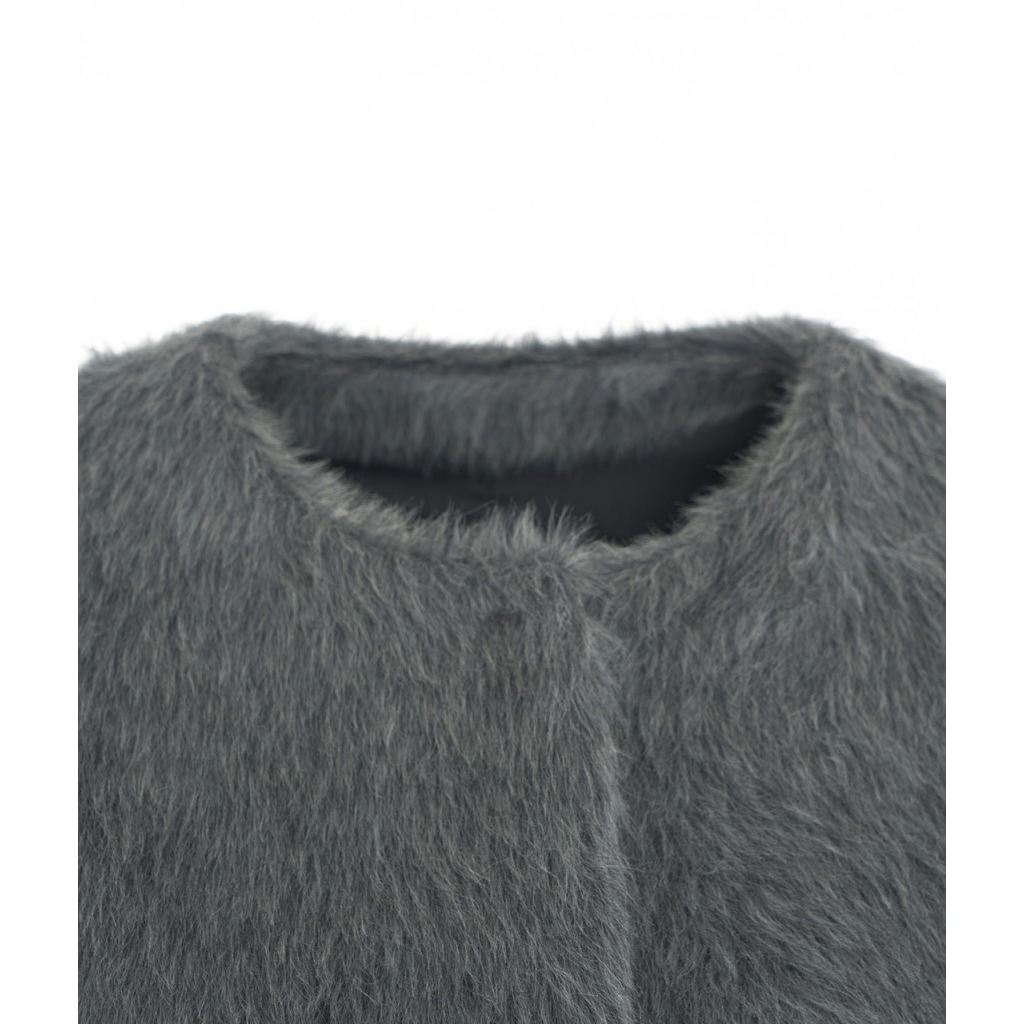 Giacca di pelliccia in misto alpaca suri grigio