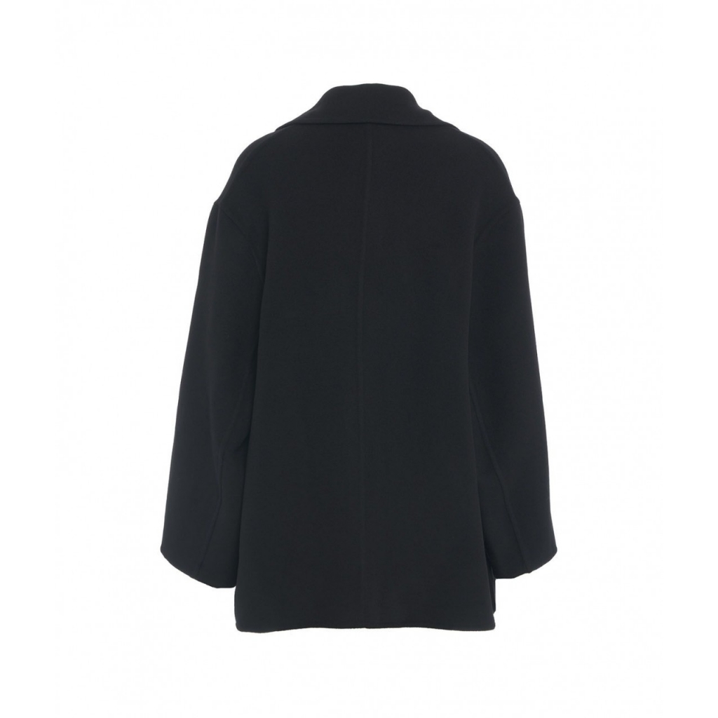 Cappotto doppiopetto in doubleface nero