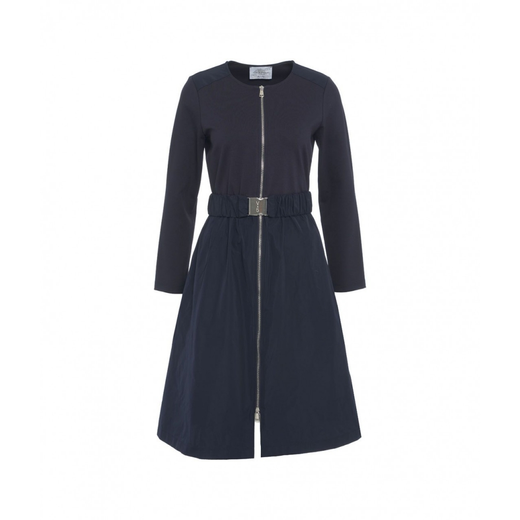 Maxi abito con cintura in vita Astrid blu scuro