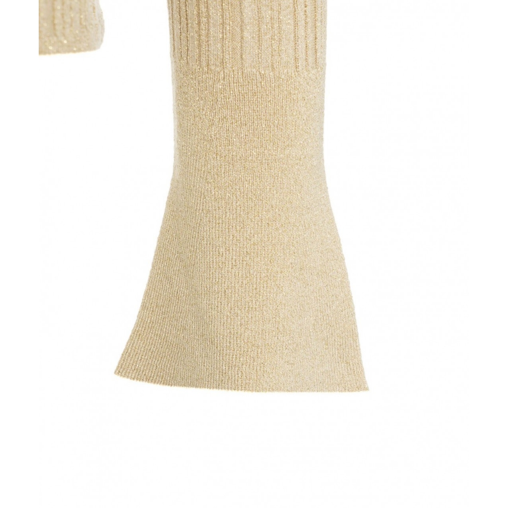 Cardigan in maglia lurex oro